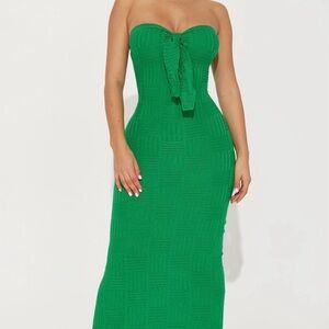 Fashion Nova Strapless Kelly Green Dress